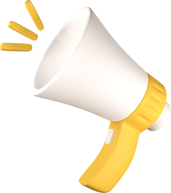 Megaphone Speaker 3D Clay Illustration