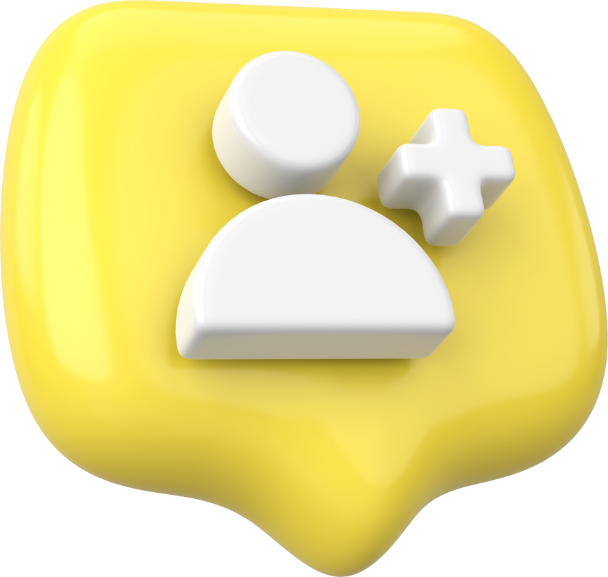 3D follow button. 3D illustration.